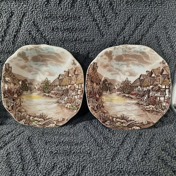 Johnson Bros Olde English Countryside Brown Cereal Bowls soup 6.25" set of 2‎ - Picture 3 of 14